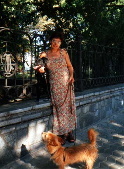 My dogs Arto and Julka and me in Taganrog, 21 August 2000