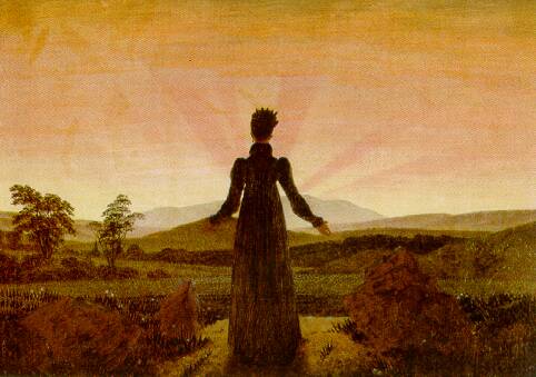 Каспар Давид Фридрих. Женщина и закат (Женщина в лучах утреннего солнца). 1818 г.