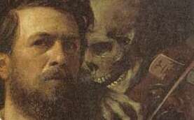 Арнольд Бёклин. Автопортрет со Смертью, играющей на скрипке (фрагмент). 1872 г.